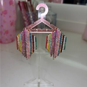 Feed Me Gems/Hair Candy By Han Multicolor Diamond Earrings